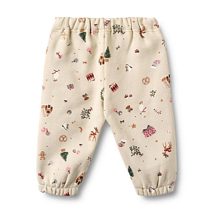 Брюки повседневные Wheat "Baby Cass Offwhite Holiday", новогодние игрушки